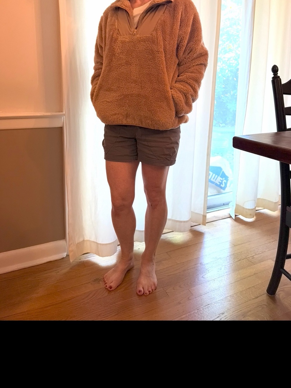 Lands End Tan Sherpa Quarter-Zip Pullover